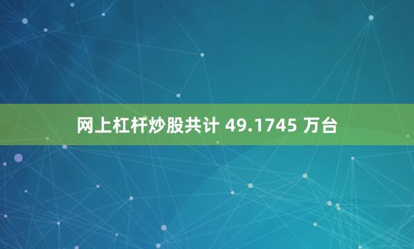 网上杠杆炒股共计 49.1745 万台
