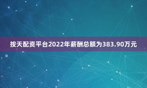 按天配资平台2022年薪酬总额为383.90万元